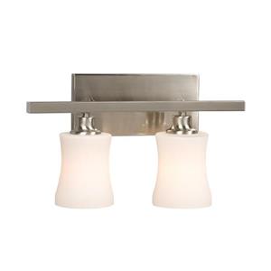 Galaxy Delta 16.25-in x 9.25-in 2 Light Brushed Nickel Bell Vanity Light