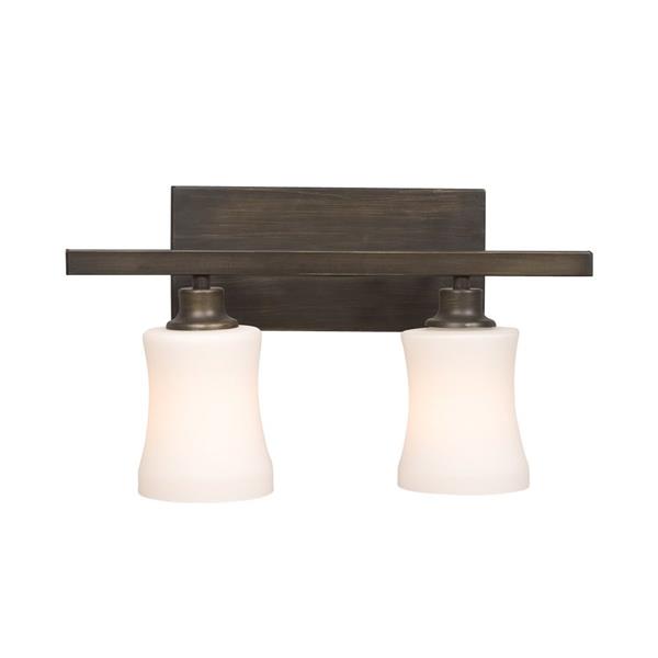 Galaxy Delta 16.25-in x 9.25-in 2 Light Oil Rubbed Bronze Bell Vanity Light