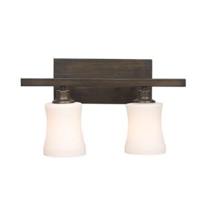 Galaxy Delta 16.25-in x 9.25-in 2 Light Oil Rubbed Bronze Bell Vanity Light