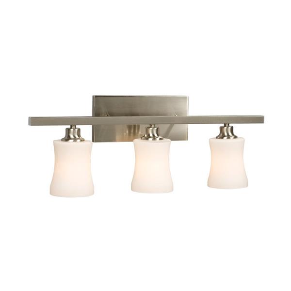 Galaxy Delta 24.25-in x 9.25-in 3 Light Brushed Nickel Bell Vanity Light