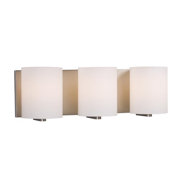 Galaxy Cyl 18.75-in x 6.25-in 3 Light Brushed Nickel Cylinder Vanity Light