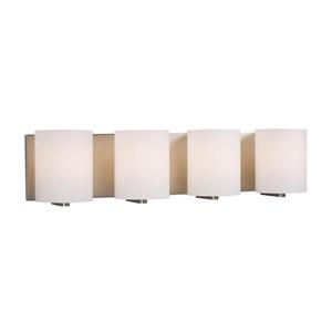 Galaxy Cyl 25.50-in x 6.25-in 4 Light Brushed Nickel Cylinder Vanity Light