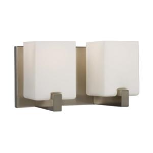 Galaxy Cubic 11-in x 6.25-in 2 Light Brushed Nickel Rectangular Vanity Light