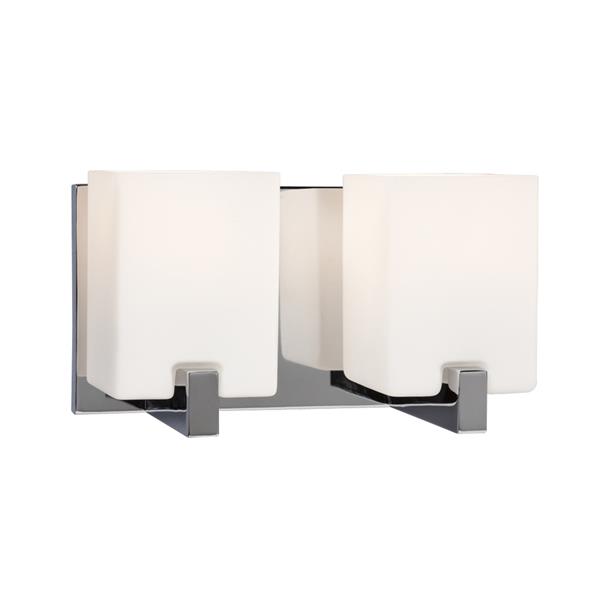 Galaxy Cubic 11-in x 6.25-in 2 Light Polished Nickel Rectangular Vanity Light