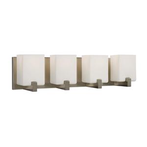 Galaxy Cubic 23.25-in x 6.25-in 4 Light Brushed Nickel Rectangular Vanity Light