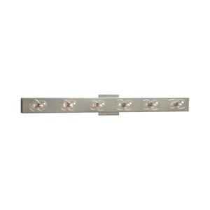 Galaxy 36-in x 2.88-in 6 Light Chrome Rectangular Vanity Light Bar