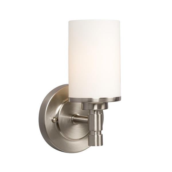 Galaxy Brighton 5-in x 9.25- in 1 Light Brushed Nickel Cylinder Vanity Light