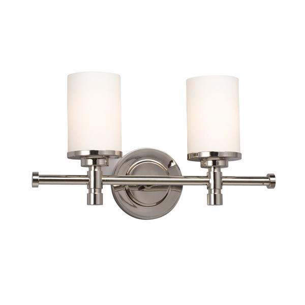 Galaxy Brighton 5-in x 16-in 2 Light Chrome Cylinder Vanity Light