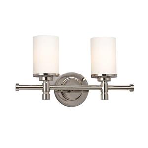 Galaxy Brighton 5-in x 16-in 2 Light Chrome Cylinder Vanity Light