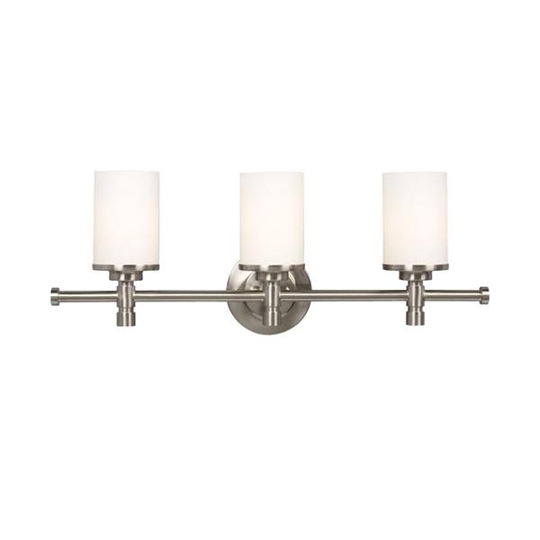 Galaxy Brighton 5-in x 24-in 3 Light Brushed Nickel Cylinder Vanity Light