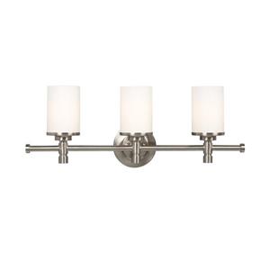 Galaxy Brighton 5-in x 24-in 3 Light Brushed Nickel Cylinder Vanity Light