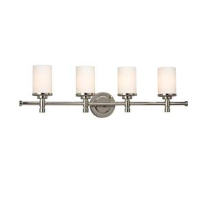 Galaxy Brighton 5-in x 32-in 4 Light Chrome Cylinder Vanity Light