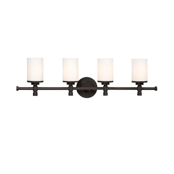 Galaxy Brighton 5-in x 32-in 4 Light Oil Rubbed Bronze Cylinder Vanity Light