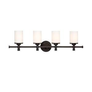 Galaxy Brighton 5-in x 32-in 4 Light Oil Rubbed Bronze Cylinder Vanity Light