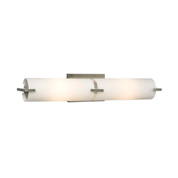 Galaxy Kona 4.25-in x 22-in 2 Light Pain Brushed Nickel Cylinder Vanity Light Bar