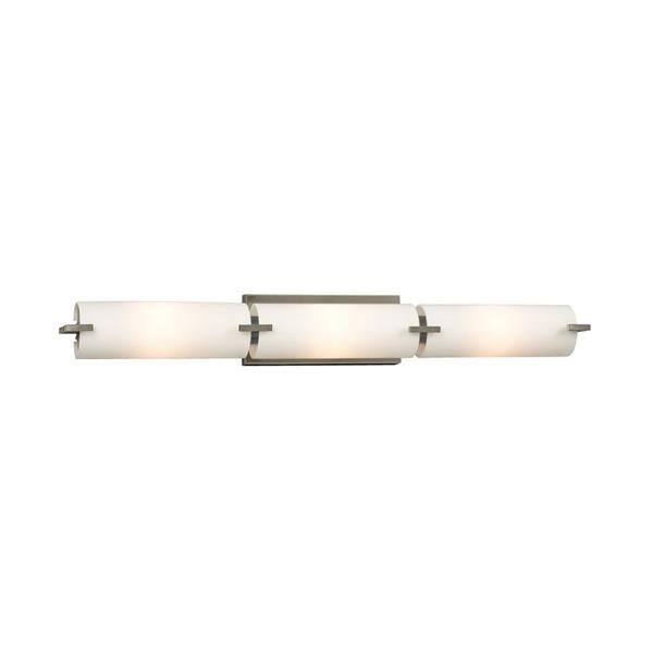 Galaxy Kona 4.25-in x 32.5-in 3 Light Brushed Nickel Cylinder Vanity Light Bar