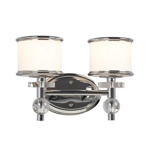 Galaxy Hilton 13.44-in x 9.18-in 2 Light Chrome Drum Vanity Light