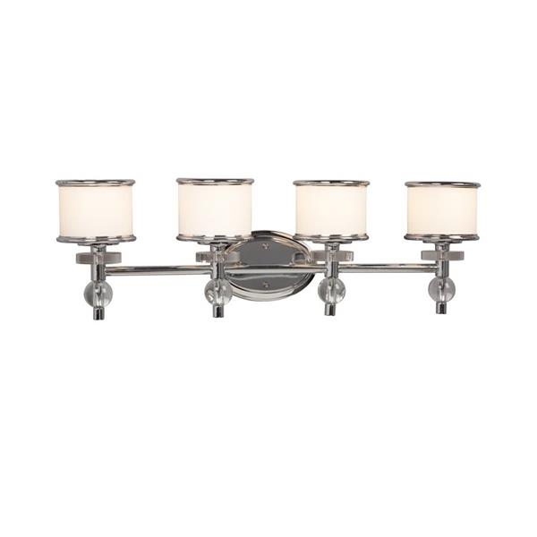 Galaxy Hilton 29.49-in x 9.18-in 4 Light Chrome Drum Vanity Light