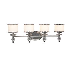 Galaxy Hilton 29.49-in x 9.18-in 4 Light Chrome Drum Vanity Light