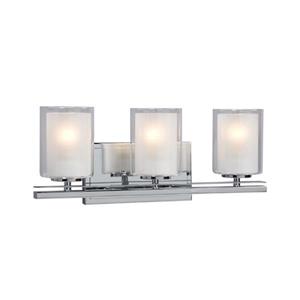 Galaxy Bradley 18.5-in x 7.75-in 3 Light Polished Chrome Cylinder Vanity Light