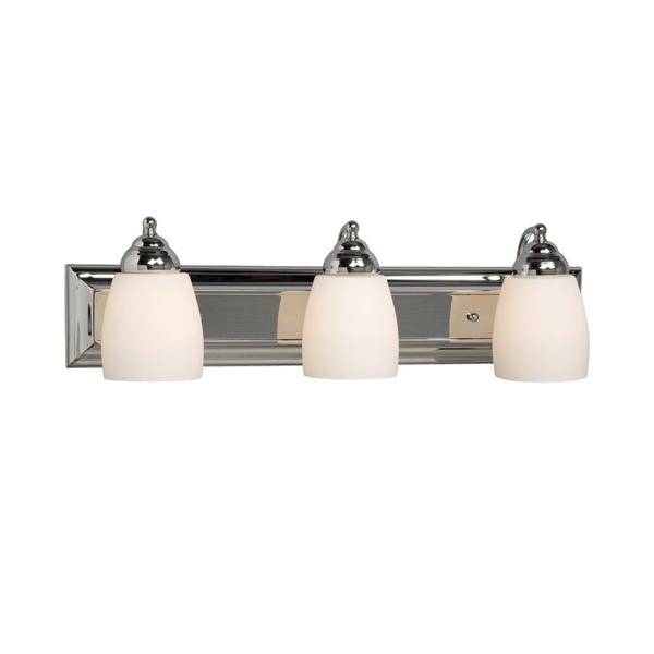 Galaxy Barclay 24-in x 6.75-in 3 Light Polished Chrome Bell Vanity Light