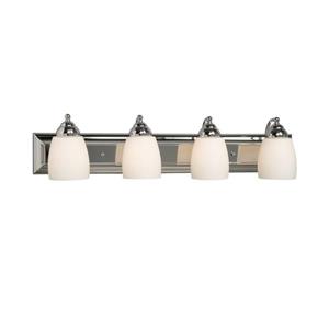 Galaxy Barclay 30-in x 6.75-in 4 Light Chrome Bell Vanity Light