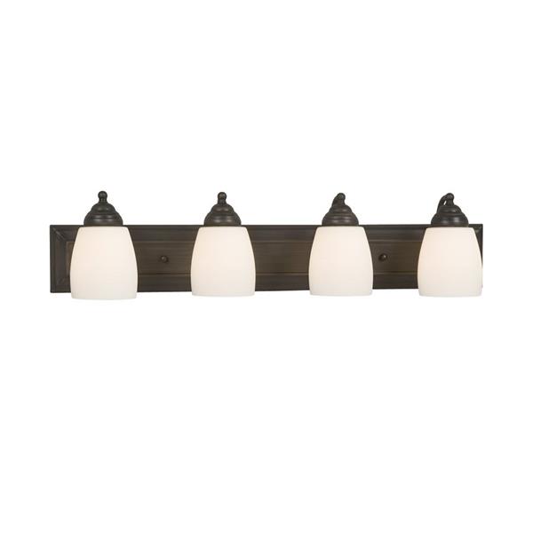 Galaxy Barclay 30-in x 6.75-in 4 Light Oil Rubbed Bronze Bell Vanity Light