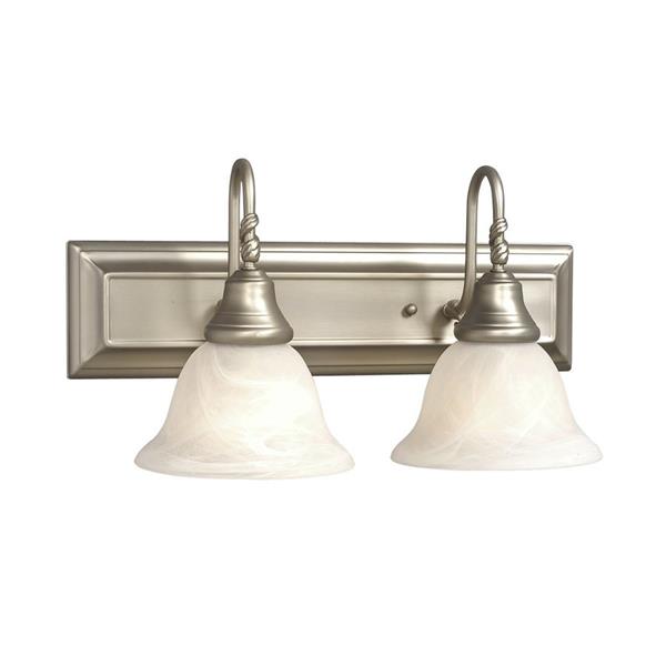 Galaxy Adelaide 18-in x 9.12-in 2 Light Pewter Bell Vanity Light