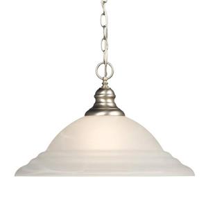 Galaxy Morgan 18-in x 11.5-in Pewter Transitional Bell Pendant Lighting