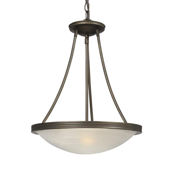 Galaxy Julian 15-in x 18-in Oil Rubbed Bronze Transitional Bowl Pendant Lighting