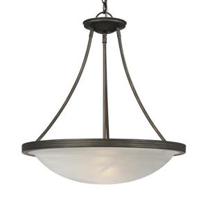Galaxy Julian 19.12-in x 19.5-in Oil Rubbed Bronze Transitional Bowl Pendant Lighting