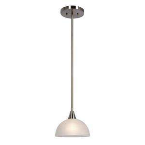 Galaxy Metro 8-in x 6-in Brushed Nickel Transitional Dome Mini Pendant Lighting