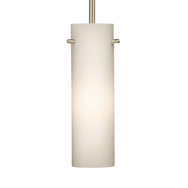 Galaxy 3.12-in x 7.88-in Brushed Nickel Modern Cylinder Mini Pendant Lighting