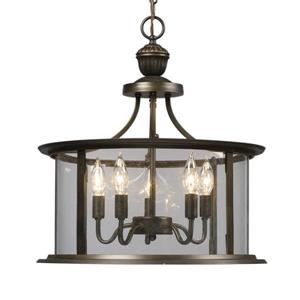 Galaxy Huntington 18-in x 19.5-in Oil Rubbed Bronze Traditional Lantern Pendant Lighting