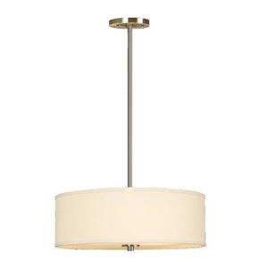 Galaxy Ansley 18-in Brushed Nickel Transitional Single Drum Pendant Lighting