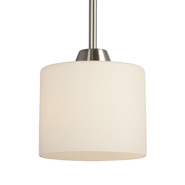 Galaxy Drummond 6-in x 6.25-in Brushed Nickel Modern Drum Mini Pendant Lighting