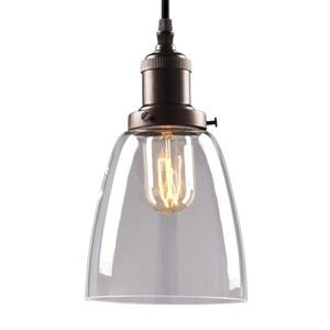 Galaxy Vintage 6-in Bronze Clear Glass Transitional Mini Pendant Lighting