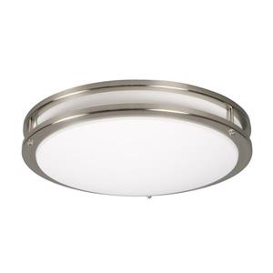 Galaxy 11.62-in Brushed Nickel Fluorescent Flush Mount Ceiling Light
