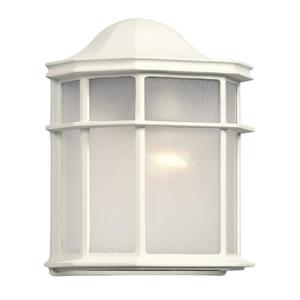 Galaxy 9.88-in White Frosted Glass Outdoor Wall Light