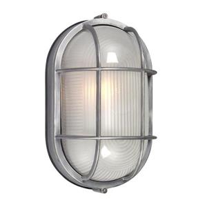 Galaxy Marine 11.125-in Satin Aluminum Frosted Glass Outdoor Wall Light