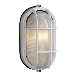 Galaxy Marine 8.375-in White Caged Frosted Glass Outdoor Wall Light