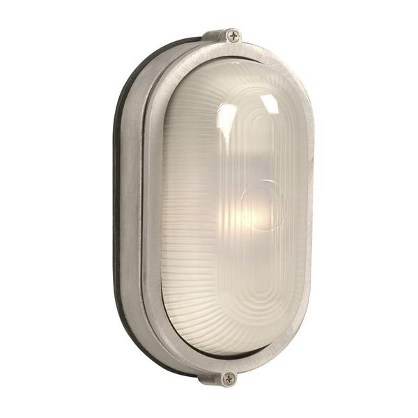 Galaxy Marine 8.375-in Satin Aluminum Frosted Glass Outdoor Wall Light