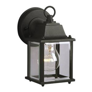 Galaxy 8-in Black Clear Glass Outdoor Wall Light