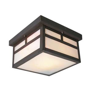 Galaxy 9-in Old Bronze 2-Light Outdoor Flush Mount Light