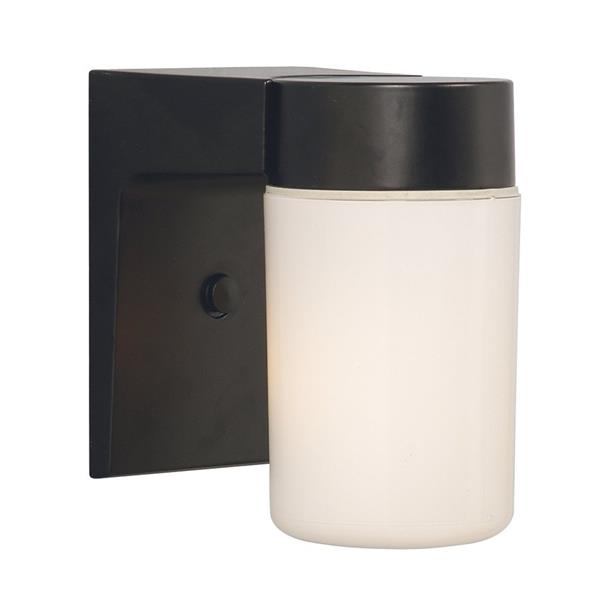 Galaxy 6.62-in Black White Glass Outdoor Wall Light