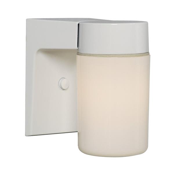 Galaxy 6.62-in White White Glass Outdoor Wall Light