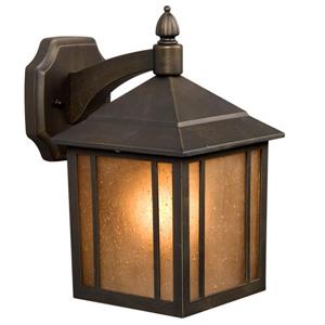 Galaxy 11.62-in Bronze Amber Glass Outdoor Wall Light