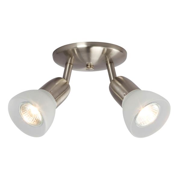 Galaxy Luna 5-in Brushed Nickel 2-Light Flush Mount Fixed Track Light Kit