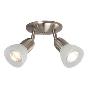 Galaxy Luna 5-in Brushed Nickel 2-Light Flush Mount Fixed Track Light Kit