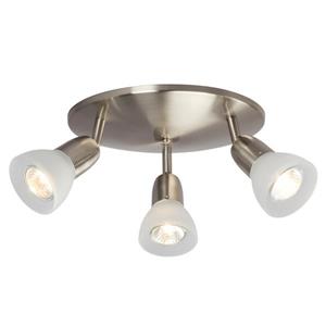 Galaxy Luna 10-in Brushed Nickel 3-Light Flush Mount Fixed Track Light Kit